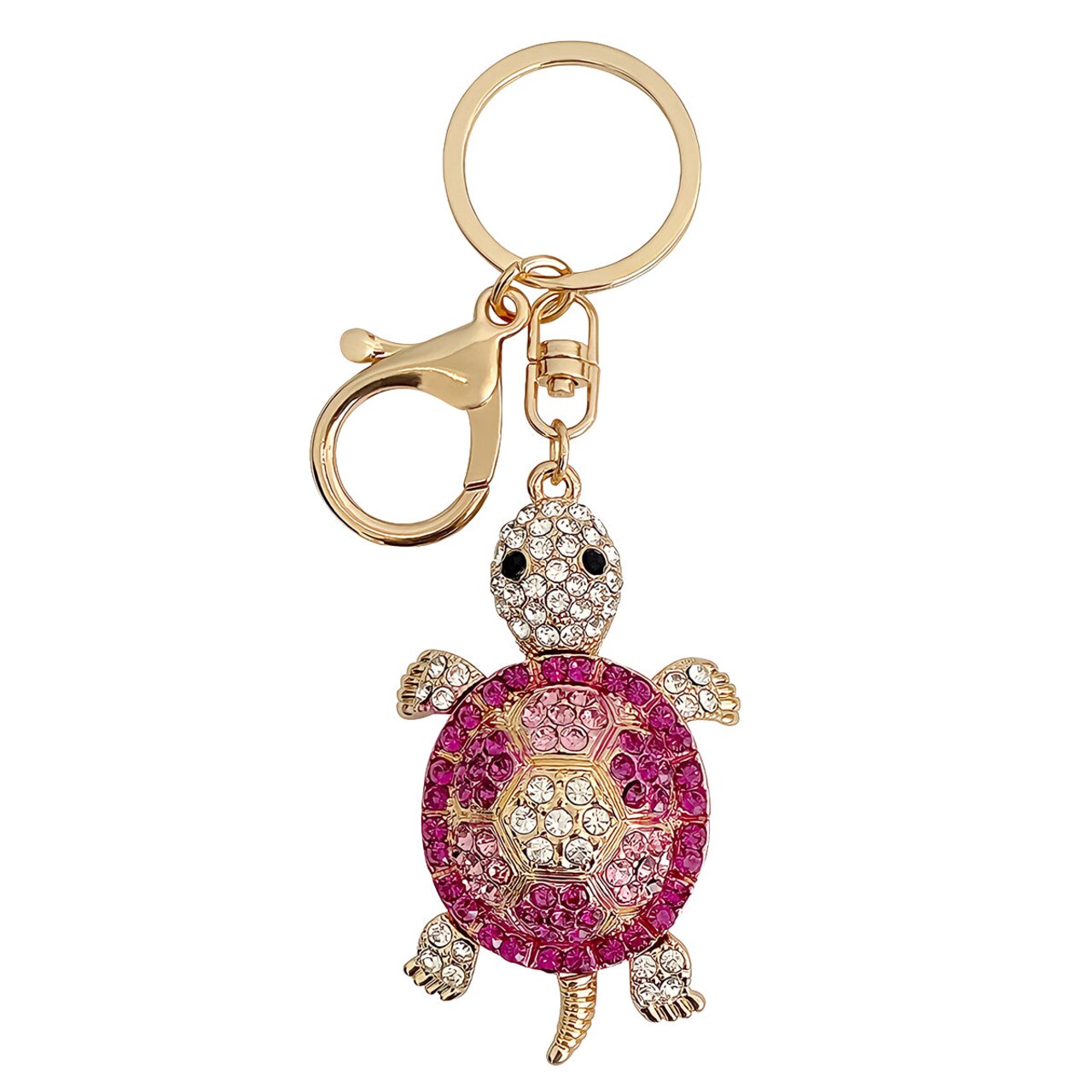 Wrapables Crystal Bling Key Chain Keyring Car Purse Handbag Pendant Charm, Pink Sea Turtle